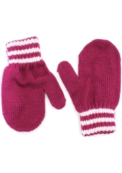Bordo Kışlık Kız Çocuk Bebe Eldiveni