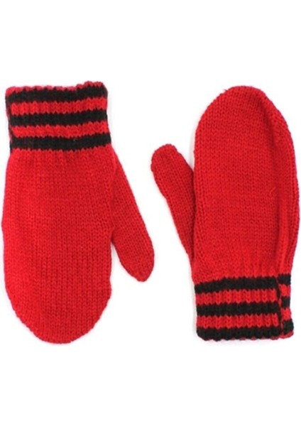Kırmızı Kışlık Kız Çocuk Bebe Eldiveni