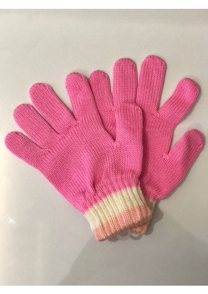 Pembe Eldiven Kız Çocuk Kışlık Eldiven 8 -12 Yaş