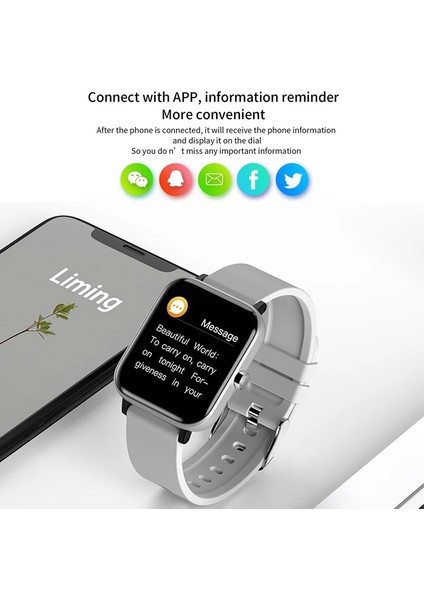1.54 '' Tam Dokunmatik Bluetooth IP67 Su Geçirmez Spor Akıllı Saat (Yurt Dışından)