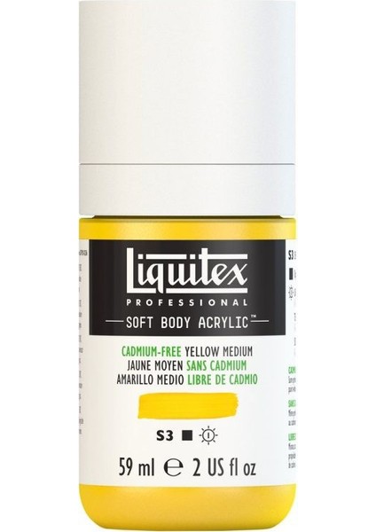 : Professional Soft Body : Akrilik Boya : 59 ml : Cadmium-Free Yellow Medium 890 S3