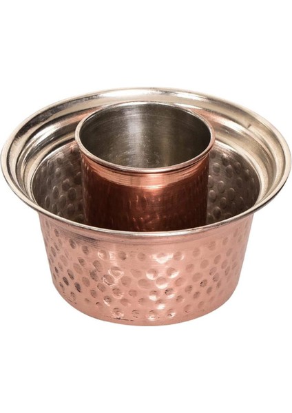 El Yapımı Bakır Ehlikeyf Rakı Soğutucu 12 cm 4'lü Set