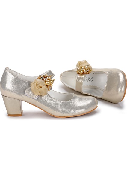 Kiko 751 Vakko Günlük Kız Çocuk 4 cm Topuk Babet Ayakkabı