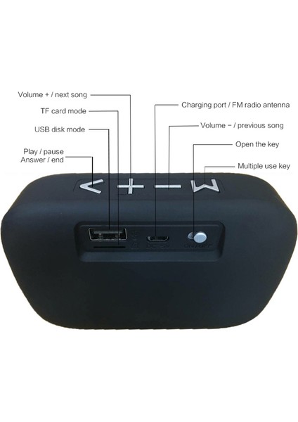 Kablosuz Bluetooth Kulaklık Taşınabilir Hoparlör - Siyah (Yurt Dışından)