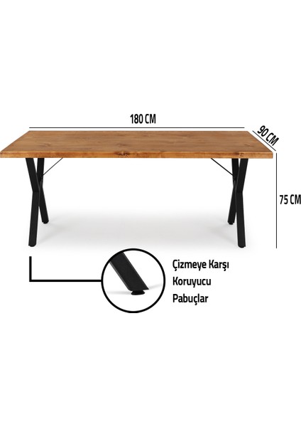 Exclusive Doğal Ladin Ahşap Kütük Ağaç Masa 180X90