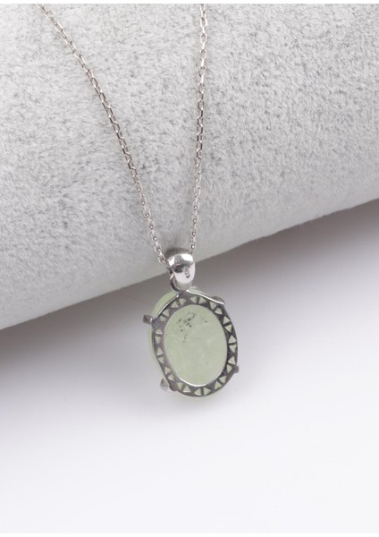 Prehnite Doğal Taş 925 Ayar Gümüş Kolye fiyatları