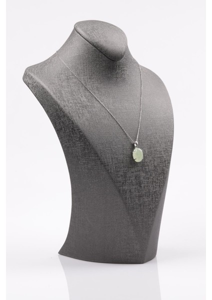 Prehnite Doğal Taş 925 Ayar Gümüş Kolye modelleri