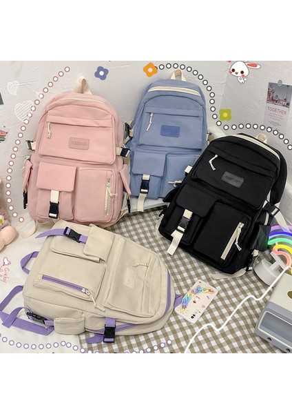 Moda Kadın Sırt Çantası Büyük Kapasiteli Laptop Çantası Çok Işlevli Öğrenci Okul Çantası Su Geçirmez (Yurt Dışından)