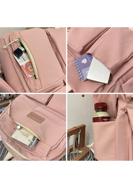 Moda Kadın Sırt Çantası Büyük Kapasiteli Laptop Çantası Çok Işlevli Öğrenci Okul Çantası Su Geçirmez (Yurt Dışından)