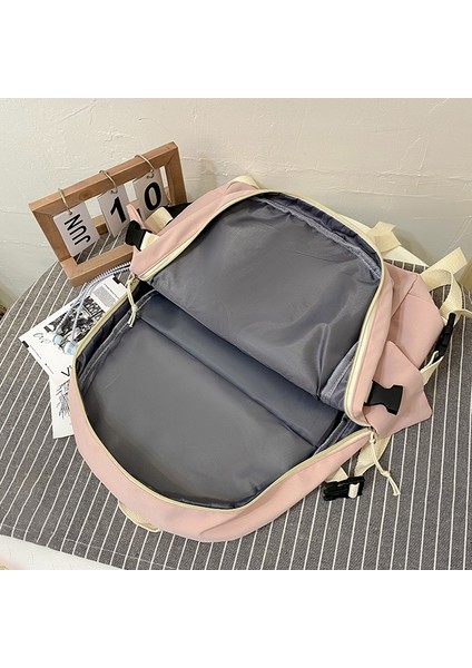 Moda Kadın Sırt Çantası Büyük Kapasiteli Laptop Çantası Çok Işlevli Öğrenci Okul Çantası Su Geçirmez (Yurt Dışından)