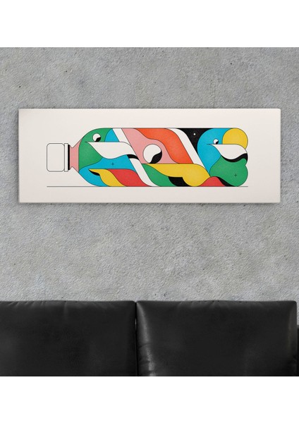 Bk Gift Modern Soyut Tasarımlı Panorama Kanvas Tablo 150X50CM-19