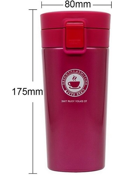 380 ML 304 Paslanmaz Çelik Sızdırmaz Termos Kupa - Kırmızı (Yurt Dışından)