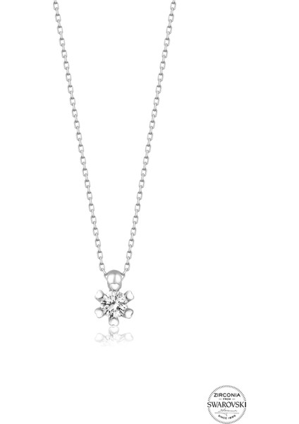 Union Swarovski Zirconia Kadın Minimal Tektaş Kolye