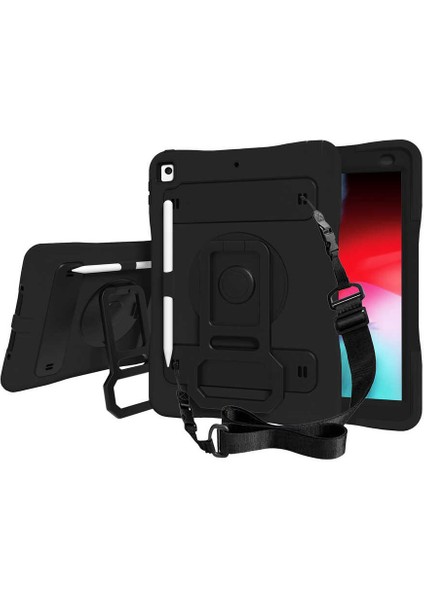 Apple iPad 9. Nesil 10.2 Kılıf Airtag Bölmeli Defender Case A2602 A2603 A2604 A2605