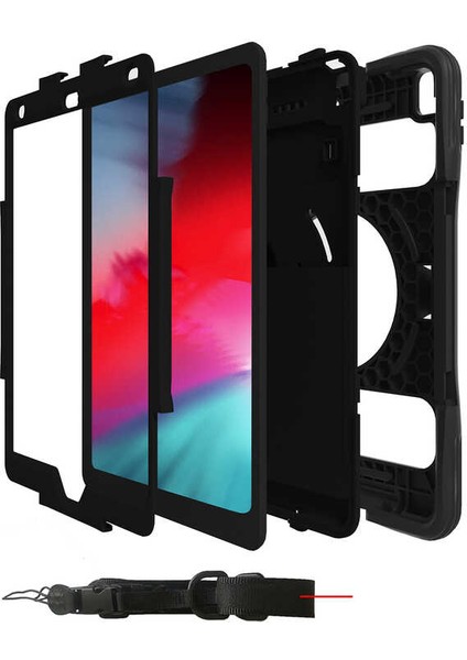 Apple iPad 9. Nesil 10.2 Kılıf Airtag Bölmeli Defender Case A2602 A2603 A2604 A2605