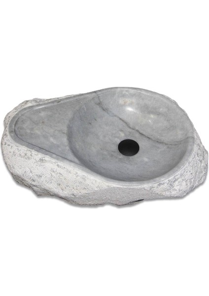 Gri Mermer Sabunluklu Çakıl Lavabo