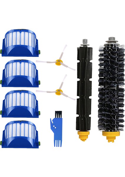 I-Robot Roomba 671 670 677 675 Uyumlu 8 Parça Yedek Filtre Fırça Seti