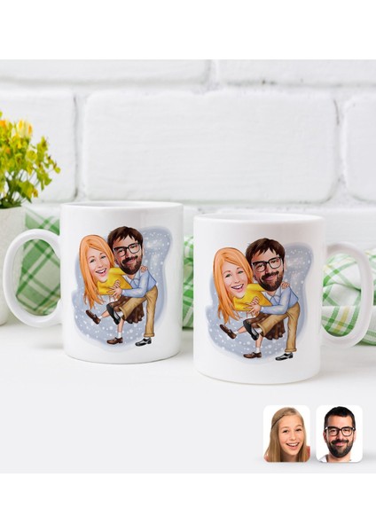 Kişiye Özel Sevgililer Karikatürlü Ikili Kupa BARDAK-102