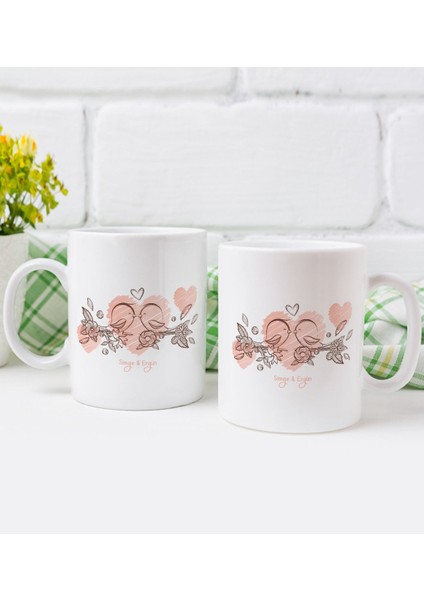 Kişiye Özel Isimli Sevgililer Günü Tasarımlı Ikili Kupa Bardak-35