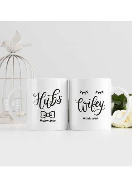 Kişiye Özel Ikili Sevgili Temalı Beyaz Kupa Bardak - 7