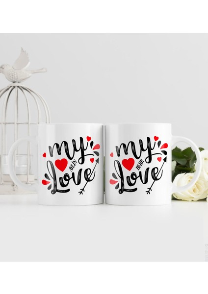 Kişiye Özel Ikili Sevgililer Günü Temalı Beyaz Kupa Bardak - 81