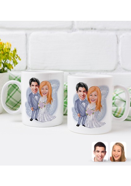 Kişiye Özel Sevgililer Karikatürlü Ikili Kupa BARDAK-104