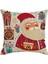 Noel Yastık Kılıfı Santa Kare Ev Dekor Keten Yastık Yastık Yastık Kılıfı Kanepe Koltuk Araba Hediye Için Kapakları 45X45 cm (Yurt Dışından) 1