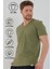 Haki Basic Erkek V Yaka Slim Fit Kısa Kollu T-Shirt 4