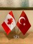 Kanada Masa Bayrağı Krom Direkli Ikili Bayrak 1