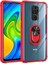Xiaomi Redmi Note 9 Kılıf Şeffaf Sararmaz Yüzüklü Mola Kapak Kırmızı 1