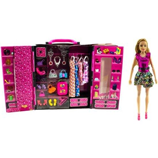 Barbie Bebek Gardolabı Kıyafetleri Aksesuarları 30 Parça