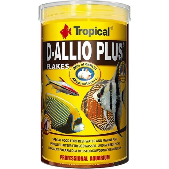 Tropical D-Allio Plus Flake Discus Balıklar Için Sarımsaklı Pul Balık Yemi 100 ml 20 gr