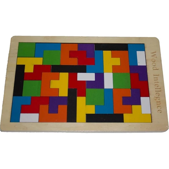 Aydınlı Ahşap Tetris Oyunu Çocuk Oyun Oyuncak