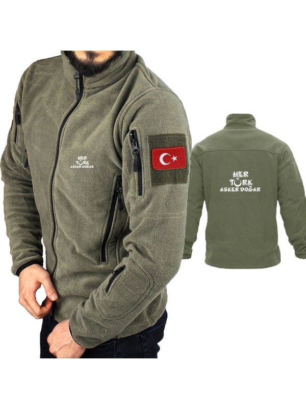 Astak Her Türk Asker Doğar Askeri Taktik Polar /mont Peç'li BLL1466