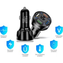 Power Araç Şarj Cihazı 4 Port USB Li Çakmak Şarj Soketl