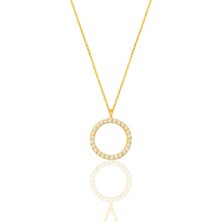 Lia Berto  altın Kapalama Halka Model 925 Ayar Gümüş Kolye