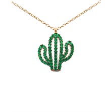 Lia Berto Rose Kaplama Kaktüs 925 Ayar Gümüş Kolye