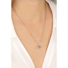 Lia Berto Zümrüt Gözlü Z Harf 925 Ayar Gümüş Kolye