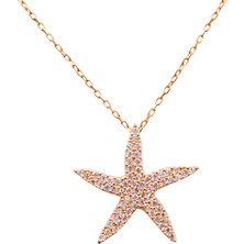 Lia Berto Rose Kaplama Deniz Yıldızı 925 Ayar Gümüş Kolye