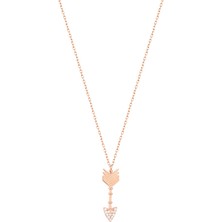 Lia Berto Ok Model Rose Kaplama 925 Ayar Gümüş Kolye