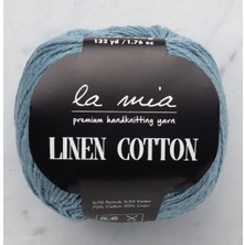 La Mia Linen Cotton Mavi El Örgü Ipi - L187