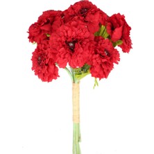 Yapay Çiçek Deposu Yapay Lüx 6lı Gerbera Demeti 30 cm Kırmızı