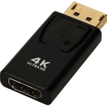 Maxgo 2168 4k Displayport To HDMI Kablo Display Port Çevirici Dönüştürücü Mini Siyah