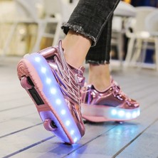 Kın Kız Çocuk LED Işıklı Paten Ayakkabı (Yurt Dışından)