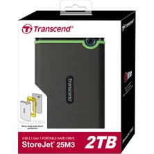 Transcend 2TB Storejet 25M3 USB 3.0 Taşınabilir Disk TS2TSJ25M3S