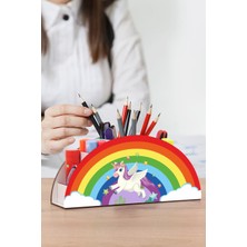Zıpzıp Ahşap Unicorn Çocuklar Için Masaüstü Kalemlik Kalem Kutusu