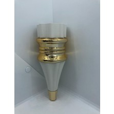 Karakoç Dekorati̇f, 20 cm Beyaz-Gold Plasti̇k Koltuk,mobi̇lya Ayaği (4 Adet)