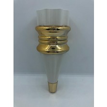 Karakoç Dekorati̇f, 20 cm Beyaz-Gold Plasti̇k Koltuk,mobi̇lya Ayaği (4 Adet)