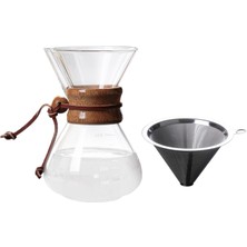 Strade Store Kahve Makinesi Üzerine Dökün Cam Carafe Filtre ile Kahve Damlatıcı Yeniden Kullanılabilir Filtre 400 ml (Yurt Dışından)