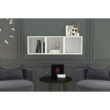 Nettrends Kitaplikli Duvar Rafi Beyaz 100 cm DVR-1013
